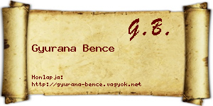 Gyurana Bence névjegykártya